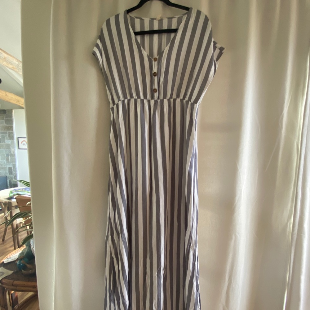 Pinkblush stripped maternity maxi dress